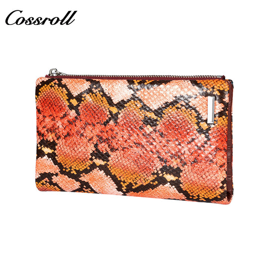 Women's wallet Europe and the United States long zipper clutch python grain large capacity