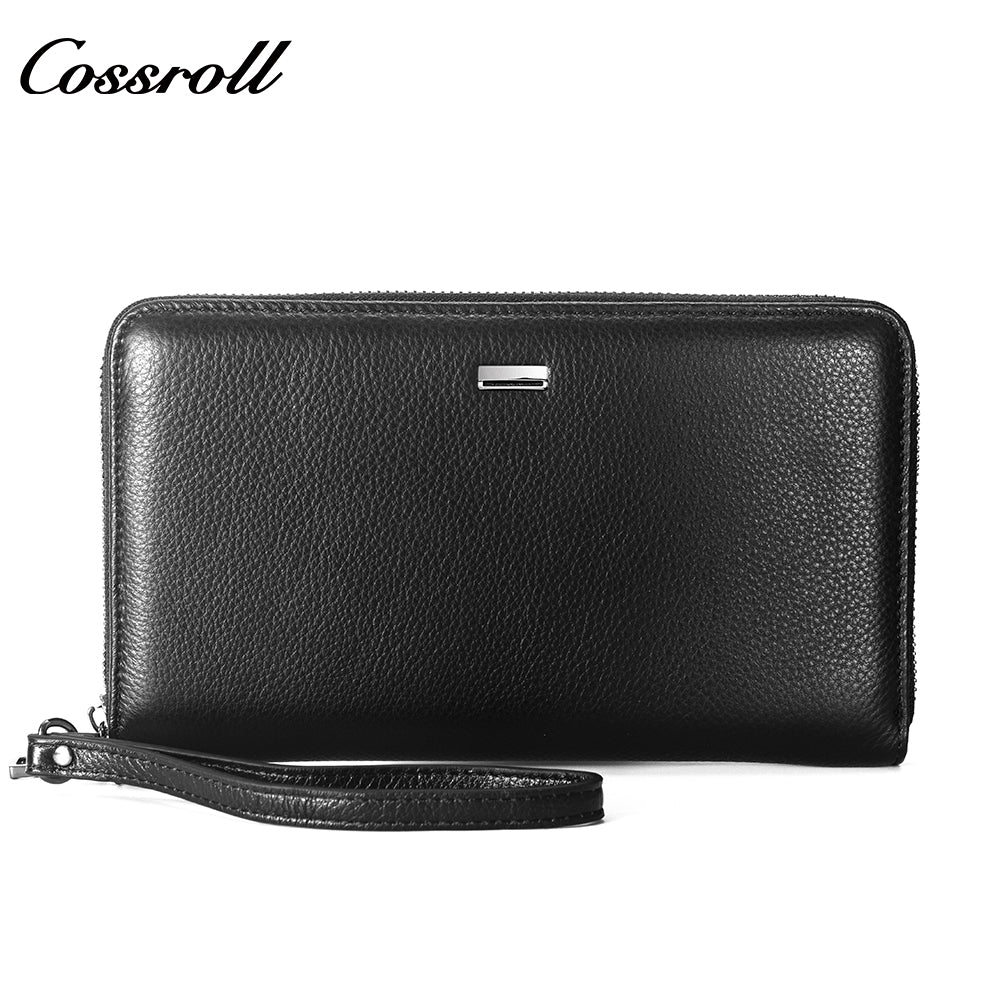 New Genuine Leather Men's Wallet Long Zipper Large Capacity Clutch Cowhide Clutch Bag Wallet Best Selling