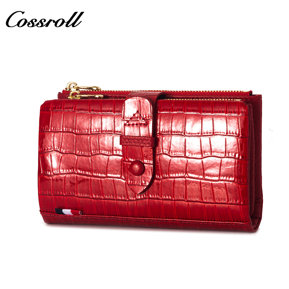 Most Selling Products cowhide wallet crocodile texture patent leather