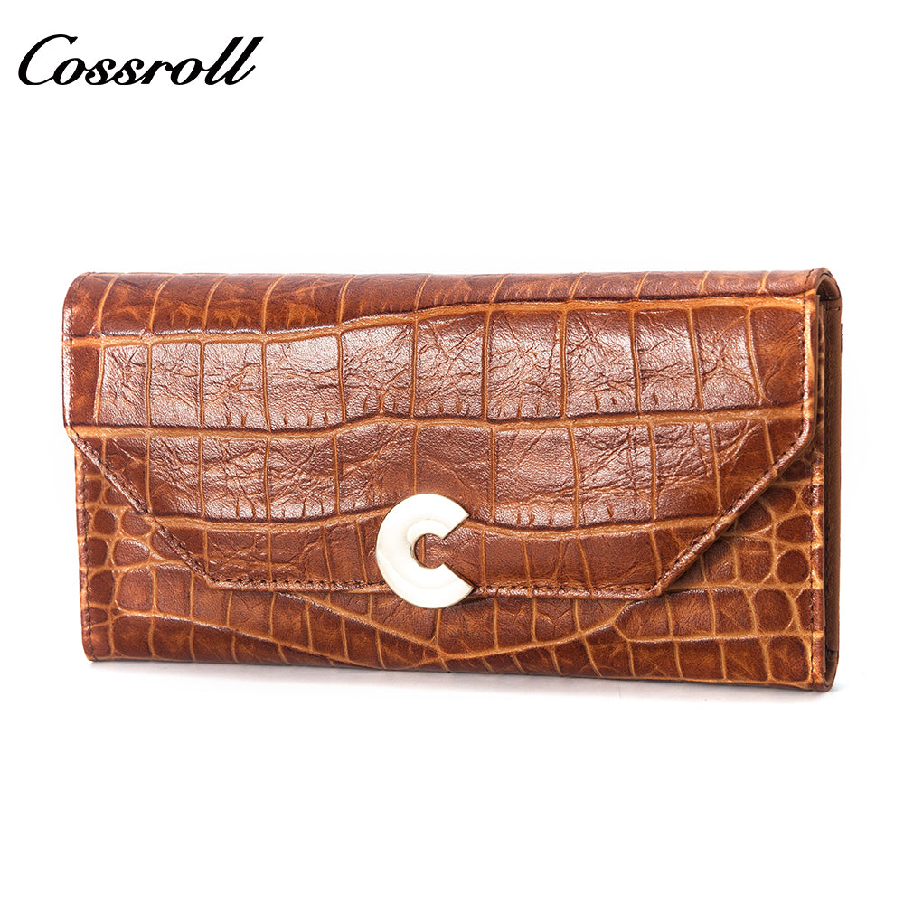 Factory Directly Supply Wallets for women crocodile texture patent leather