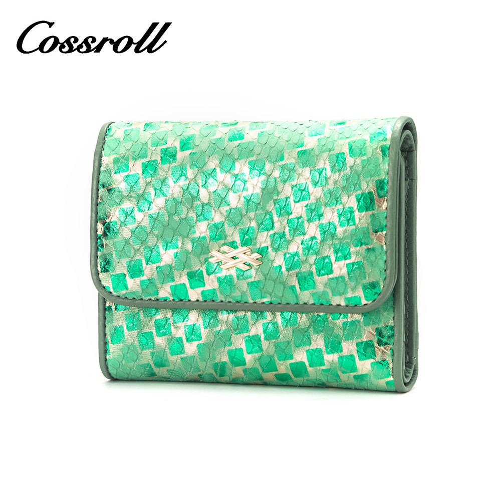 High-grade snakeskin leather short purse female 2024 temperament new wallet