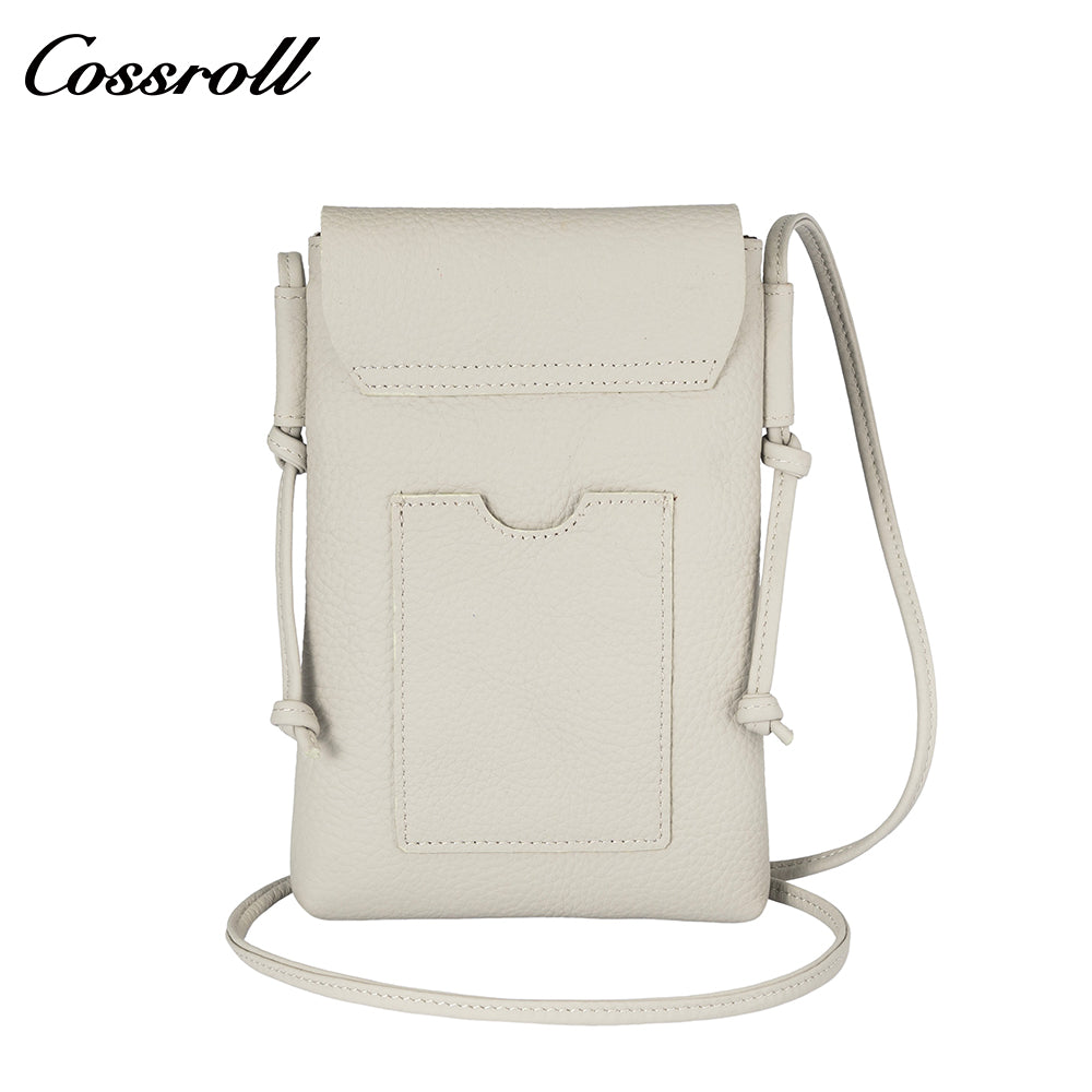 Pure cowhide crossbody bag small mobile phone bag women's 2024 new leather vertical bag cover leisure purse