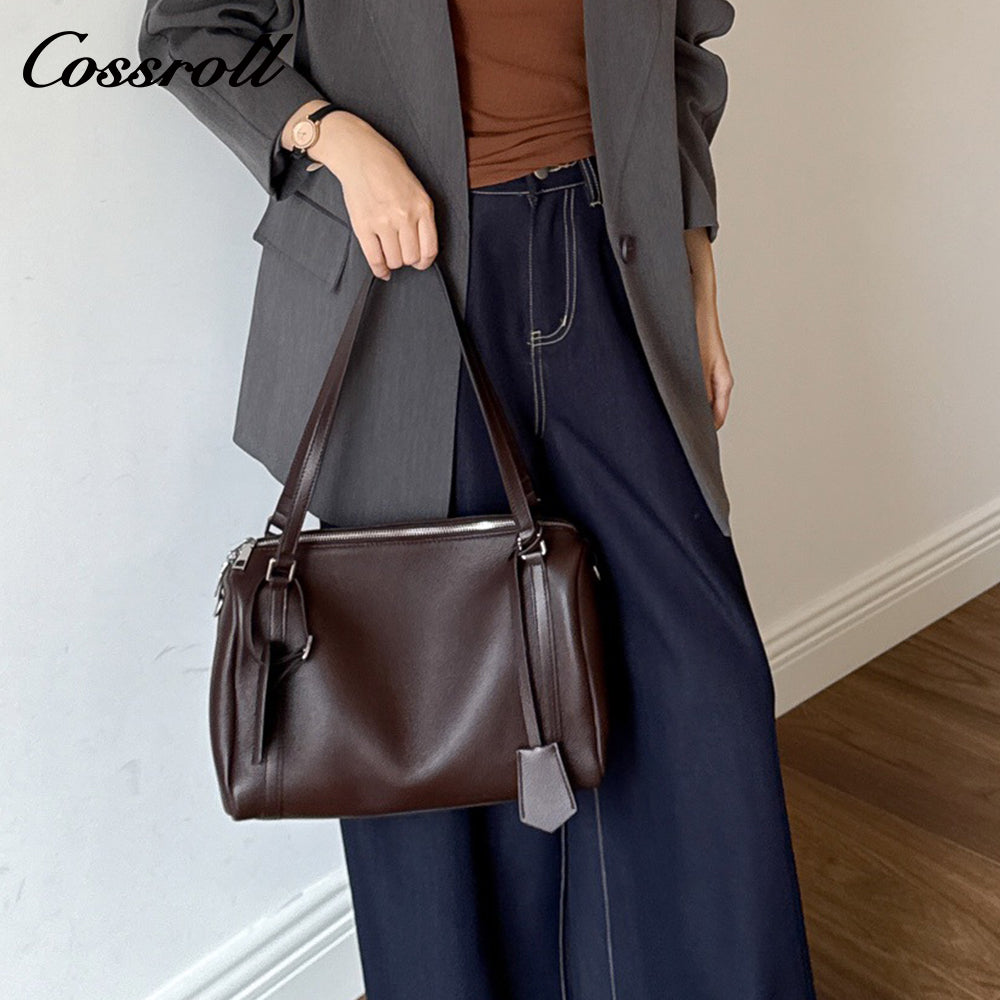 Casual genuine leather women's bag, versatile underarm bag, commuting shoulder bag, handbag