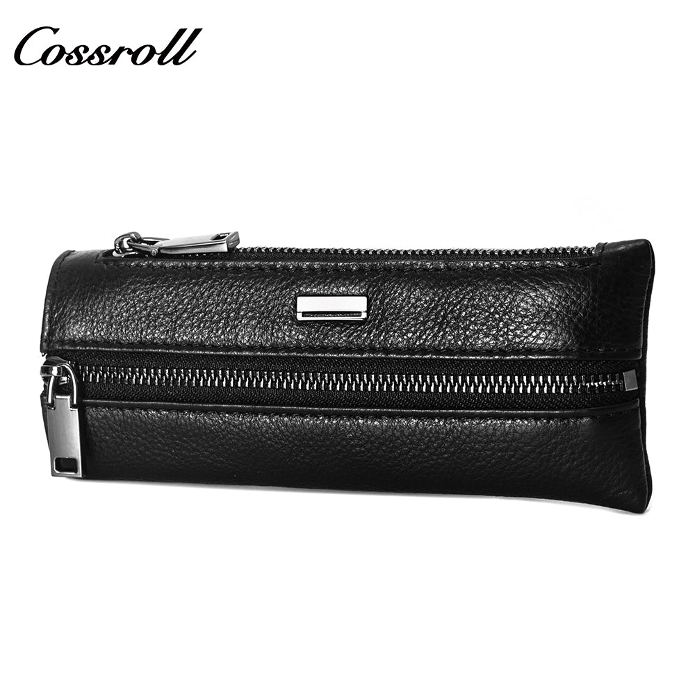 2024 New Genuine Leather Men's Wallet Long Zipper Key Bag Clutch Cowhide Clutch Bag Wallet Best Selling