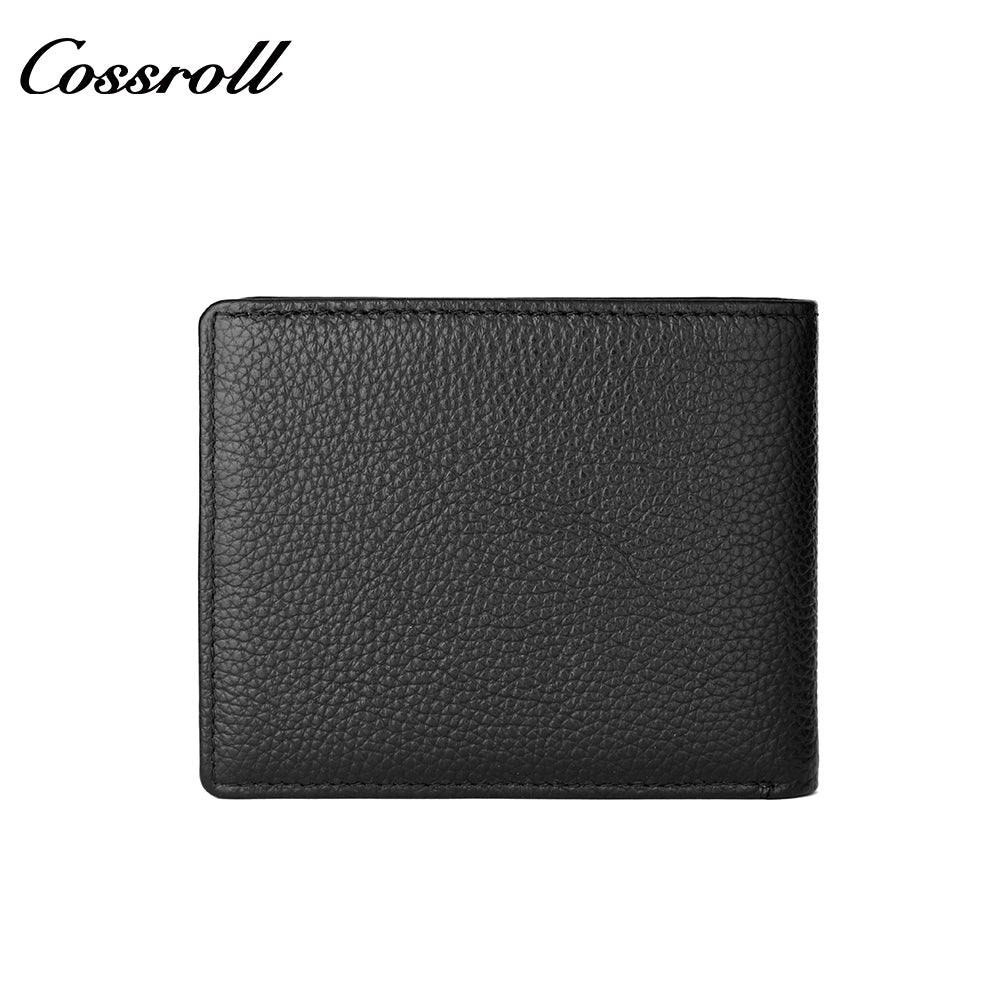 Cross-border men's short leather wallet horizontal wallet classic black head layer cowhide leisure