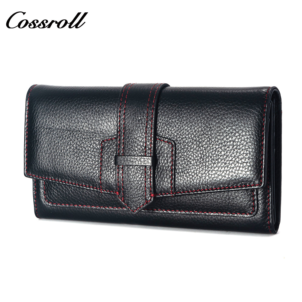 Innovative Design ladies purses multiple slots geniune leather wallet Lychee leather