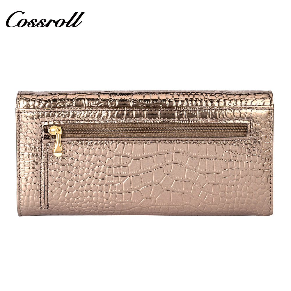 Most Selling Products cowhide wallet crocodile texture patent leather