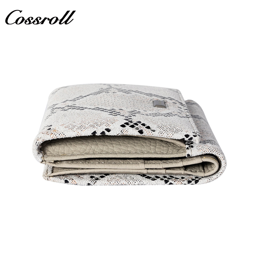 Manufacturers custom foreign trade new wallet female leather short snake wallet cowhide high-end wallet card wallet certificate wallet