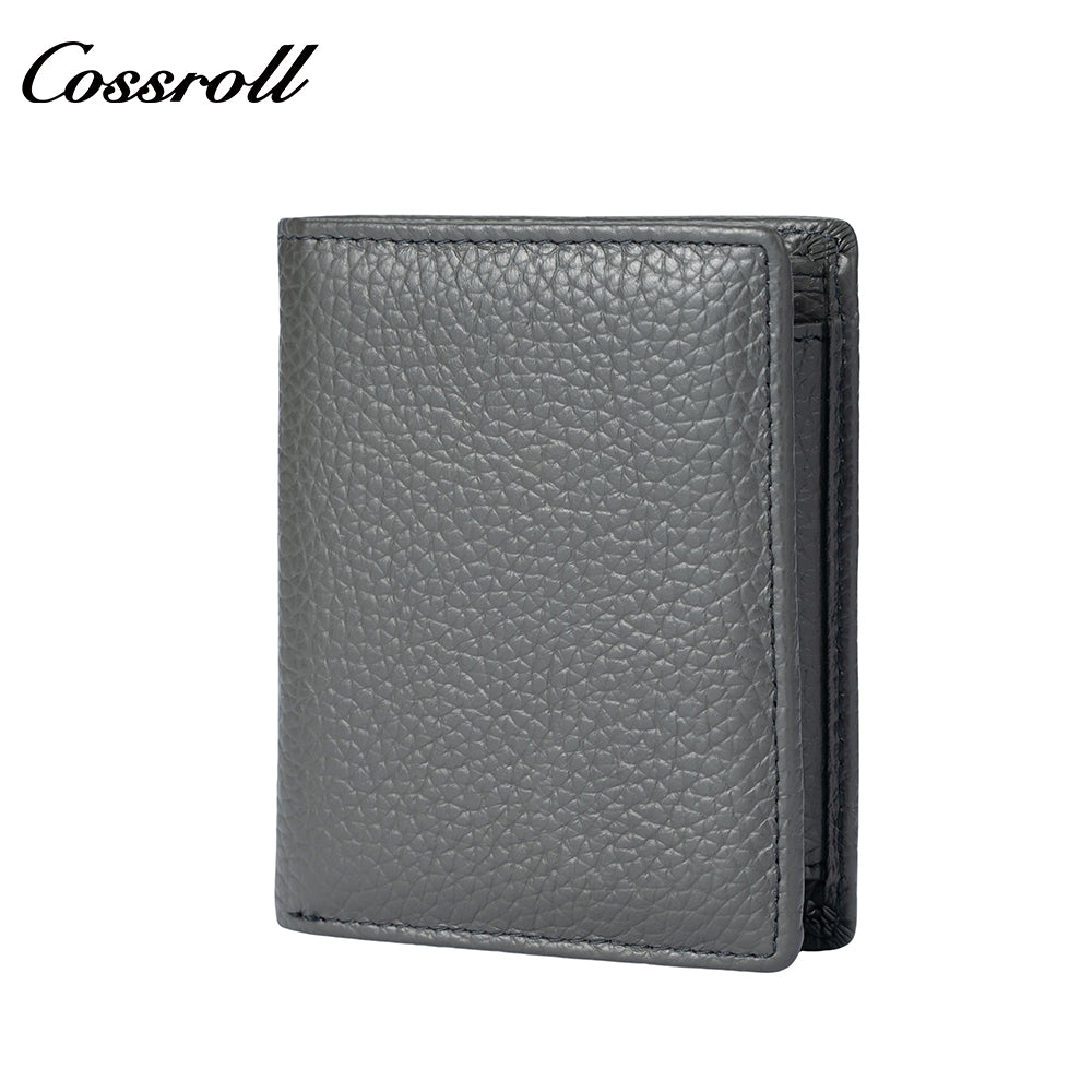 Genuine leather wallet for women short style zipper closure large capacity multiple card slots anti-theft