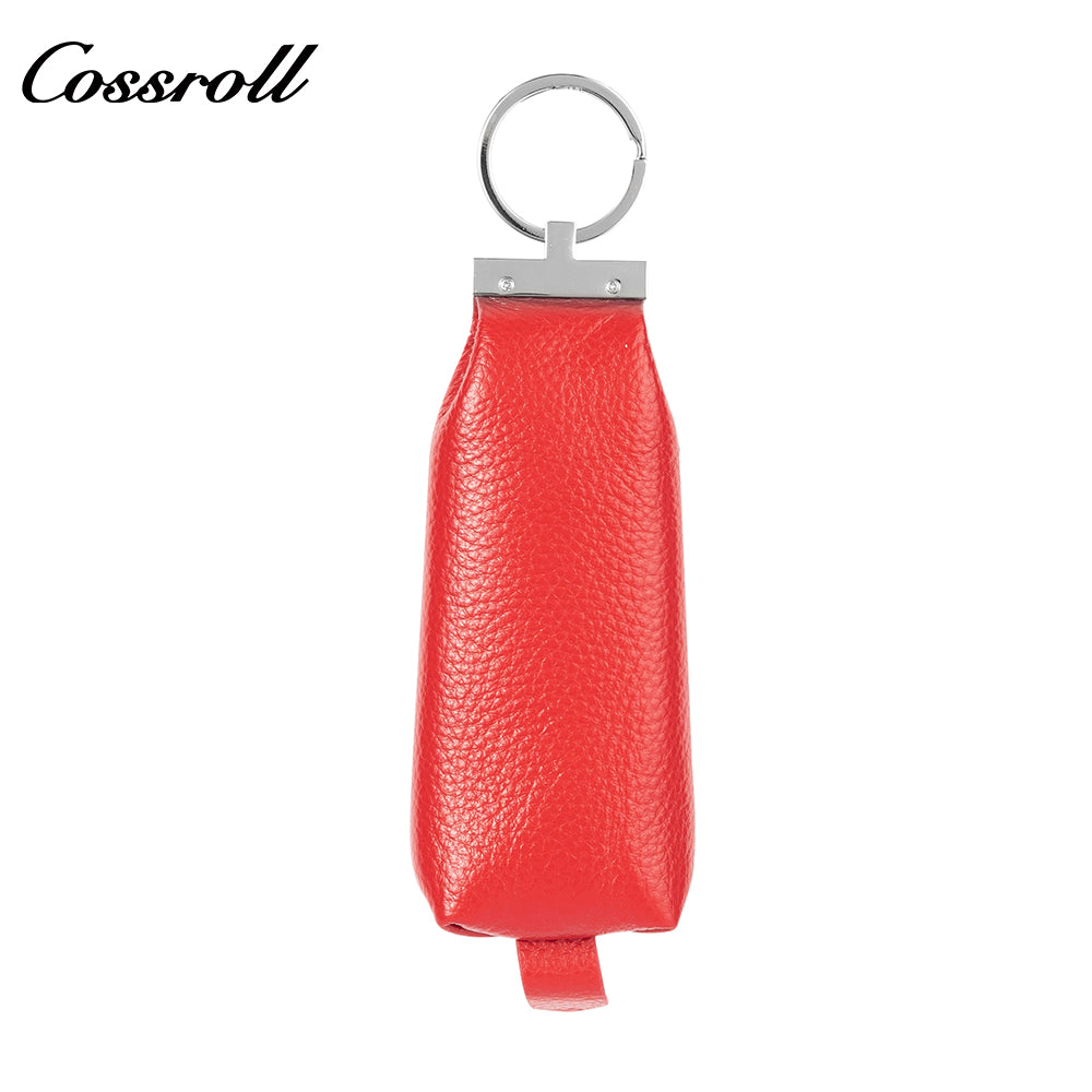 Factory custom zipper key bag Car key Ring Leather wallet Portable cowhide key chain set