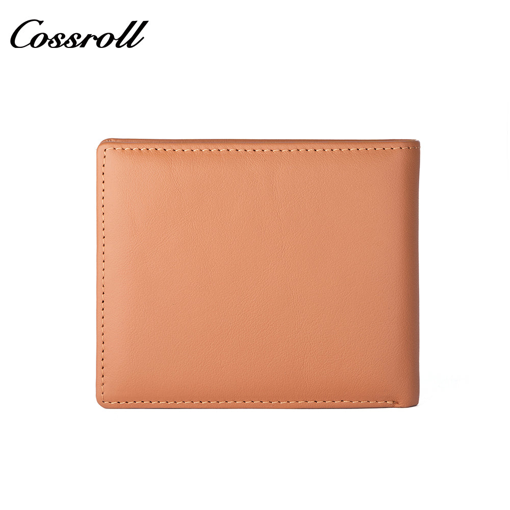 Europe and the United States to fold leather men's wallet short section bifold cowhide BOX type coin purse cloth