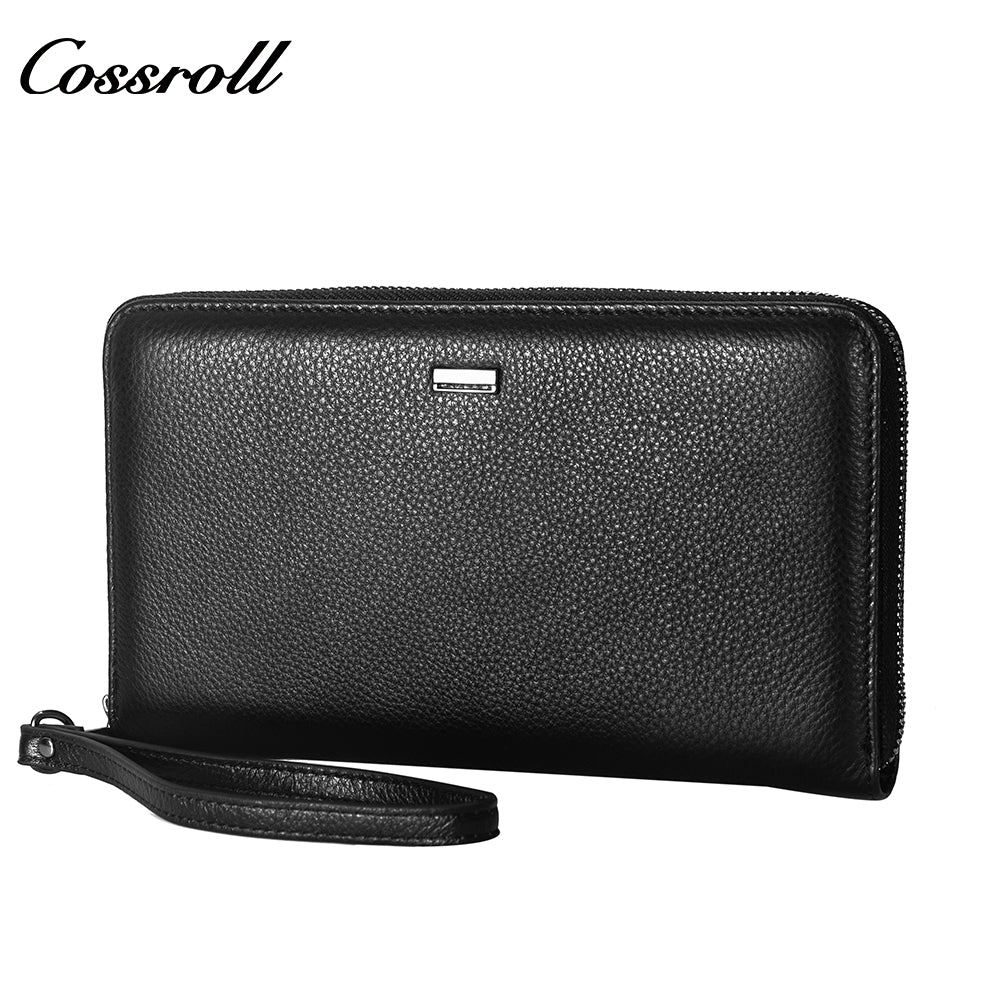 New Genuine Leather Men's Wallet Long Zipper Large Capacity Clutch Cowhide Clutch Bag Wallet Best Selling