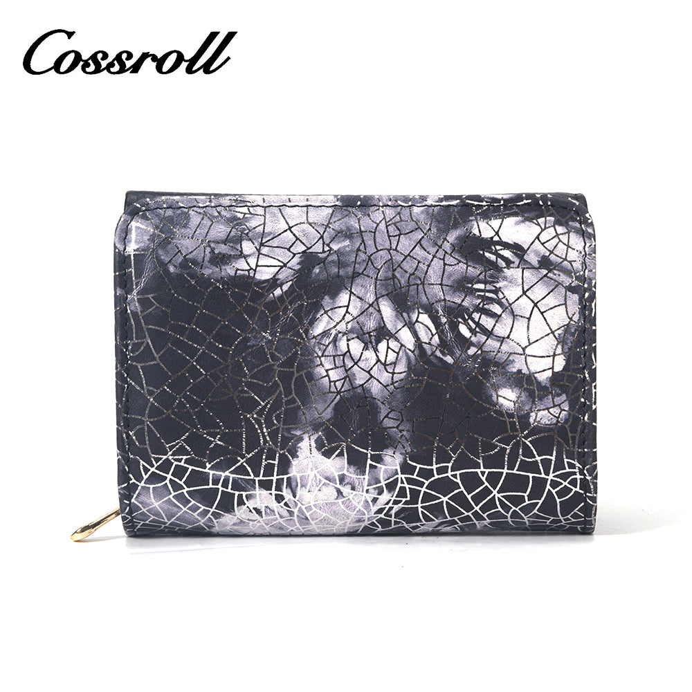 2024 new leather ultra-thin three-fold short fashion folding wallet