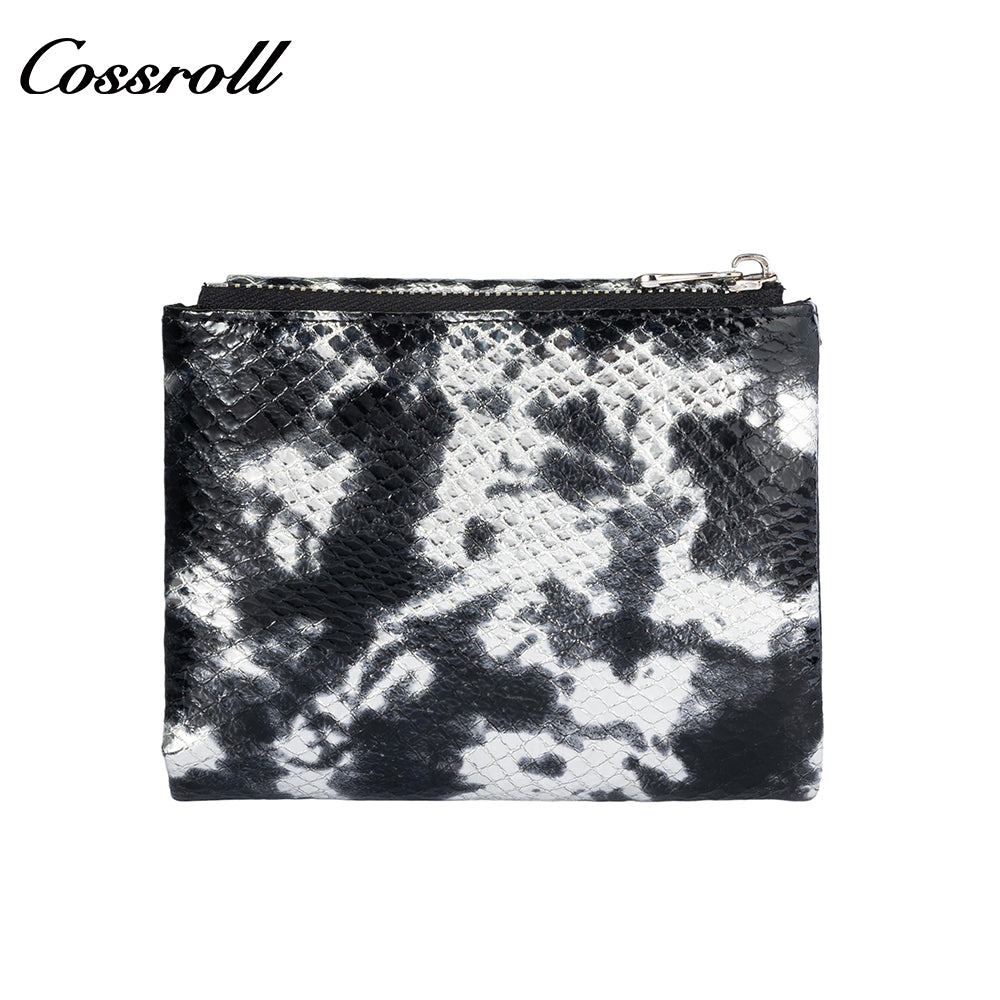 Manufacturers custom foreign trade new wallet female leather short snake wallet cowhide high-end wallet card bag certificate bag