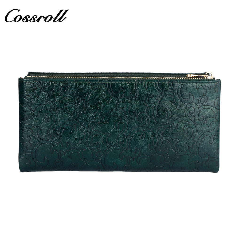The Factory Produces genuine long card holder wallet geniune leather wallet