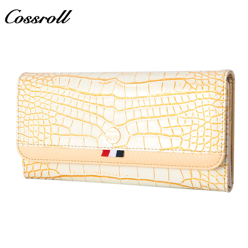 China Professional Customized luxury leather designer crocodile texture Genuine Leather