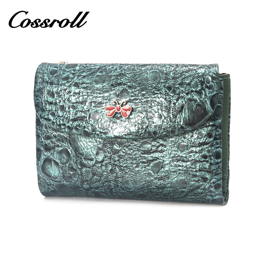 Best Selling Quality manufactory leather new wallet crocodile texture Genuine Leather