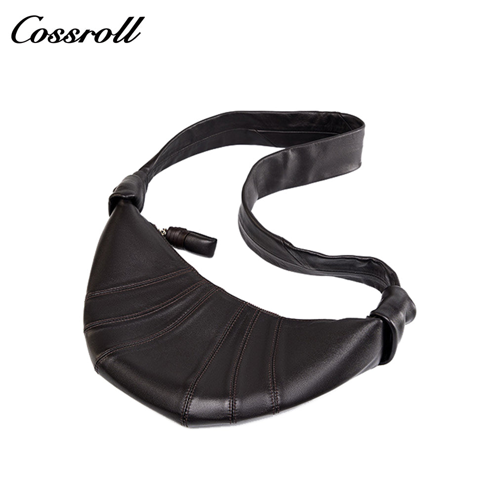 Coson croissant niche design sheepskin lazy dumpling bag leather women's bag tide crossbody bag