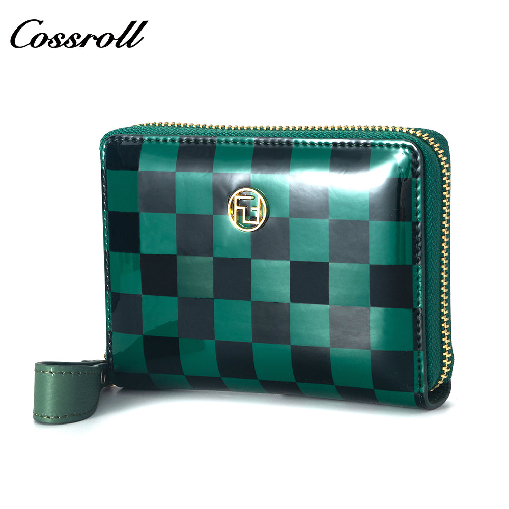 Most Popular best brand leather short wallet female patent leather Genuine Leather