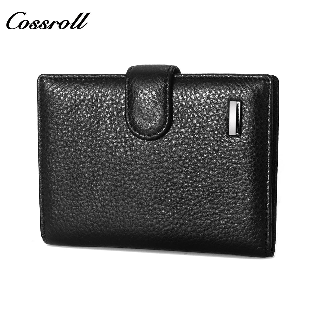 China Factory Promotion branded mens wallet men leather Lychee leather