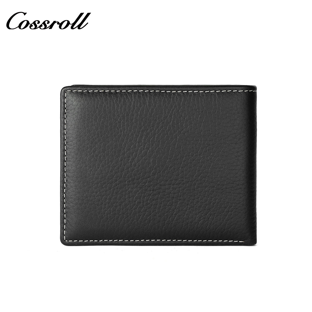 Factory customized cross-border head layer cowhide loose-leaf multi-card classic business wallet