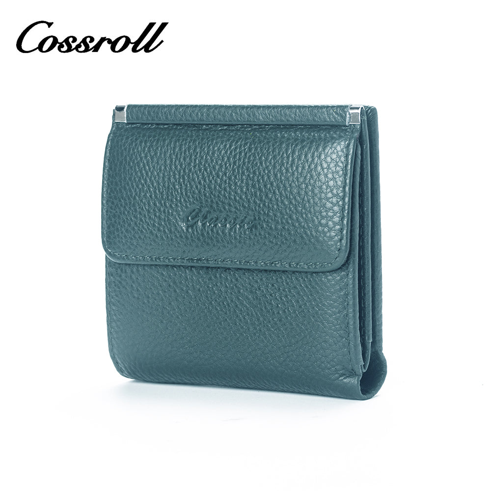 Custom Mini Luxury Leather Coin Purse Solid Color Ladies Wallet Genuine Leather Wallets for Women