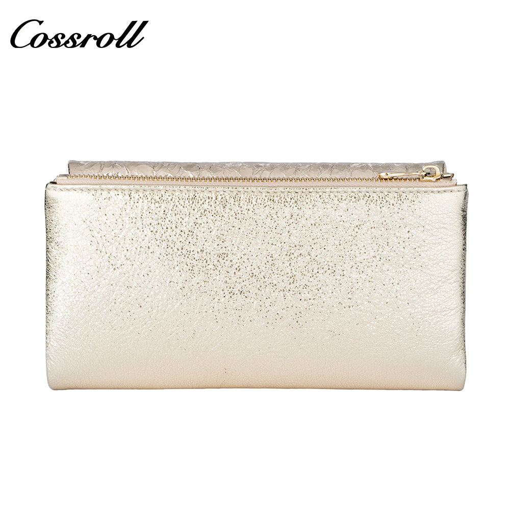 Cross Border Long Leather Wallet Head Layer Cowhide Women's Premium Feeling Glossy Clutch New Wallet Ladies Long Clip