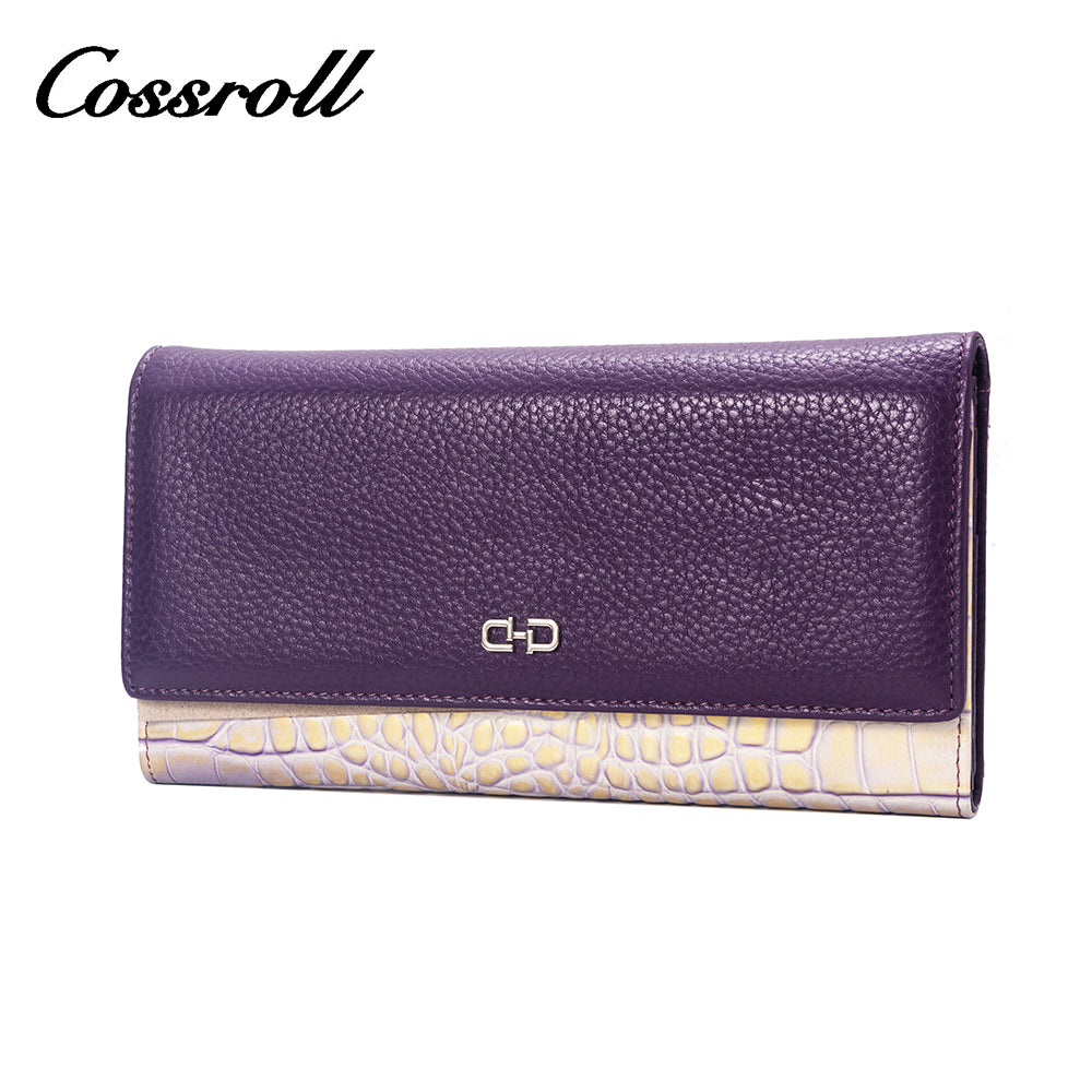 Factory Selling Directly large women's geniune leather wallet