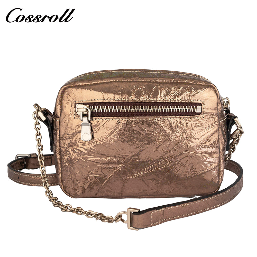 Europe and the United States wind patent leather shoulder crossbody bag small square bag camera bag