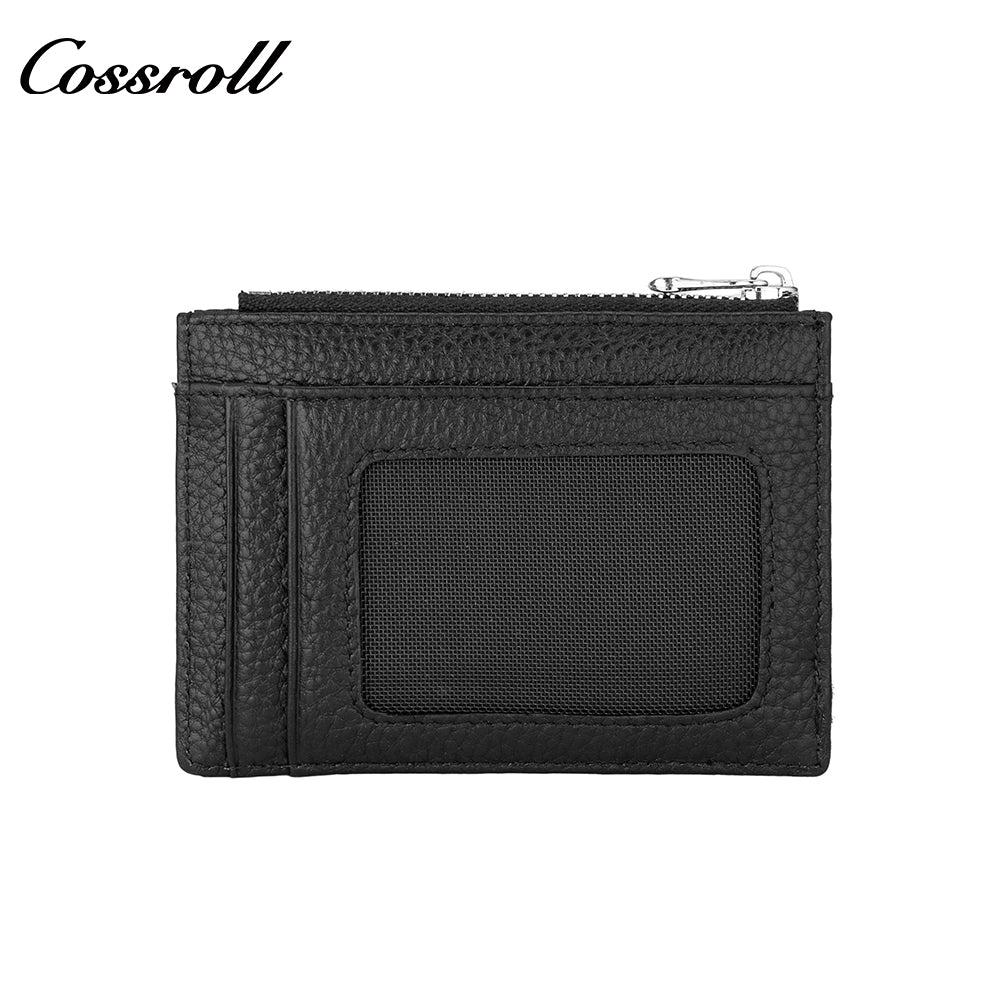 Head layer cowhide small wallet ladies short multi-card slot coin purse