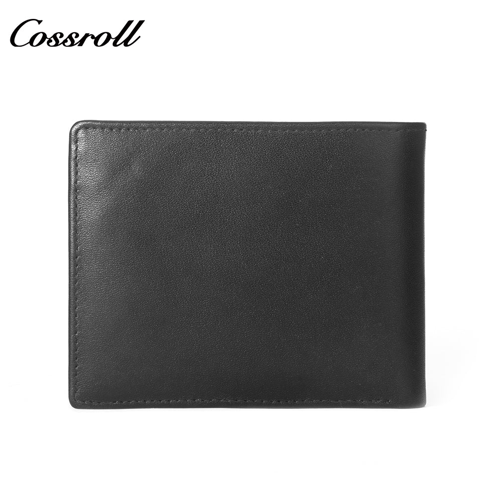 Factory custom short simple leather purse for cowhide coin man wallet for purse money clip