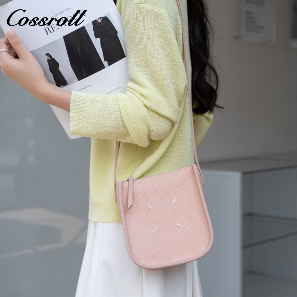 Head layer TOGO cowhide small square bag personality leisure senior texture leather crossbody bag niche hundred with cell phone bag