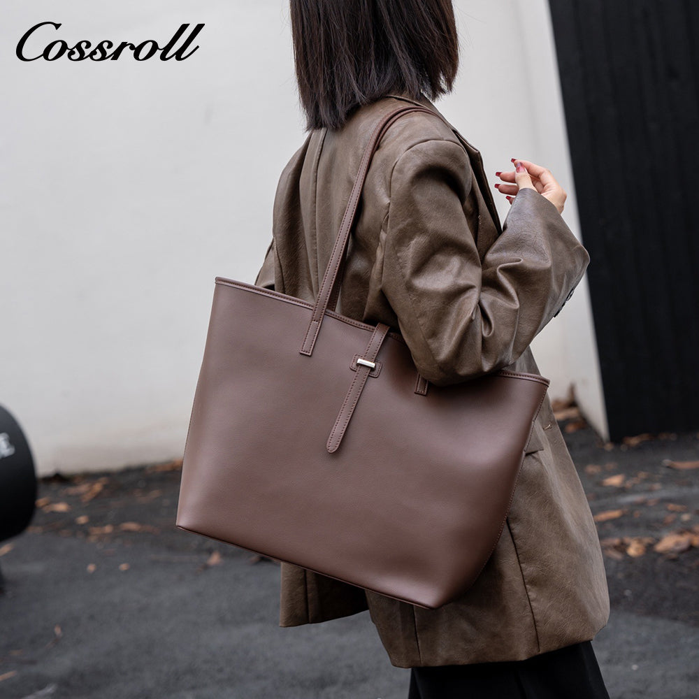 Genuine leather women's bag, large capacity, versatile casual shoulder bag, commuting handbag