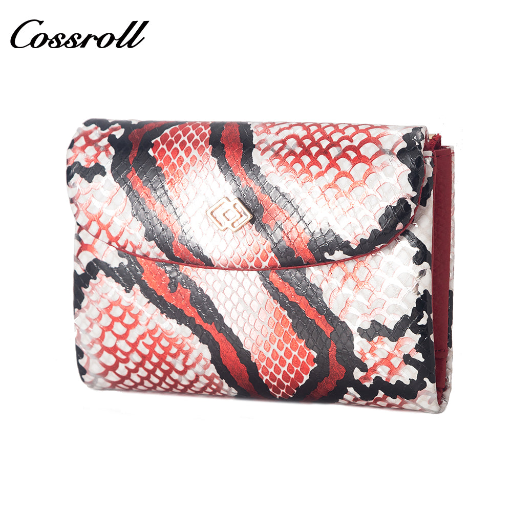 Manufacturers customized new leather short long purse cross-border Europe and the United States python cowhide multi-card money clip