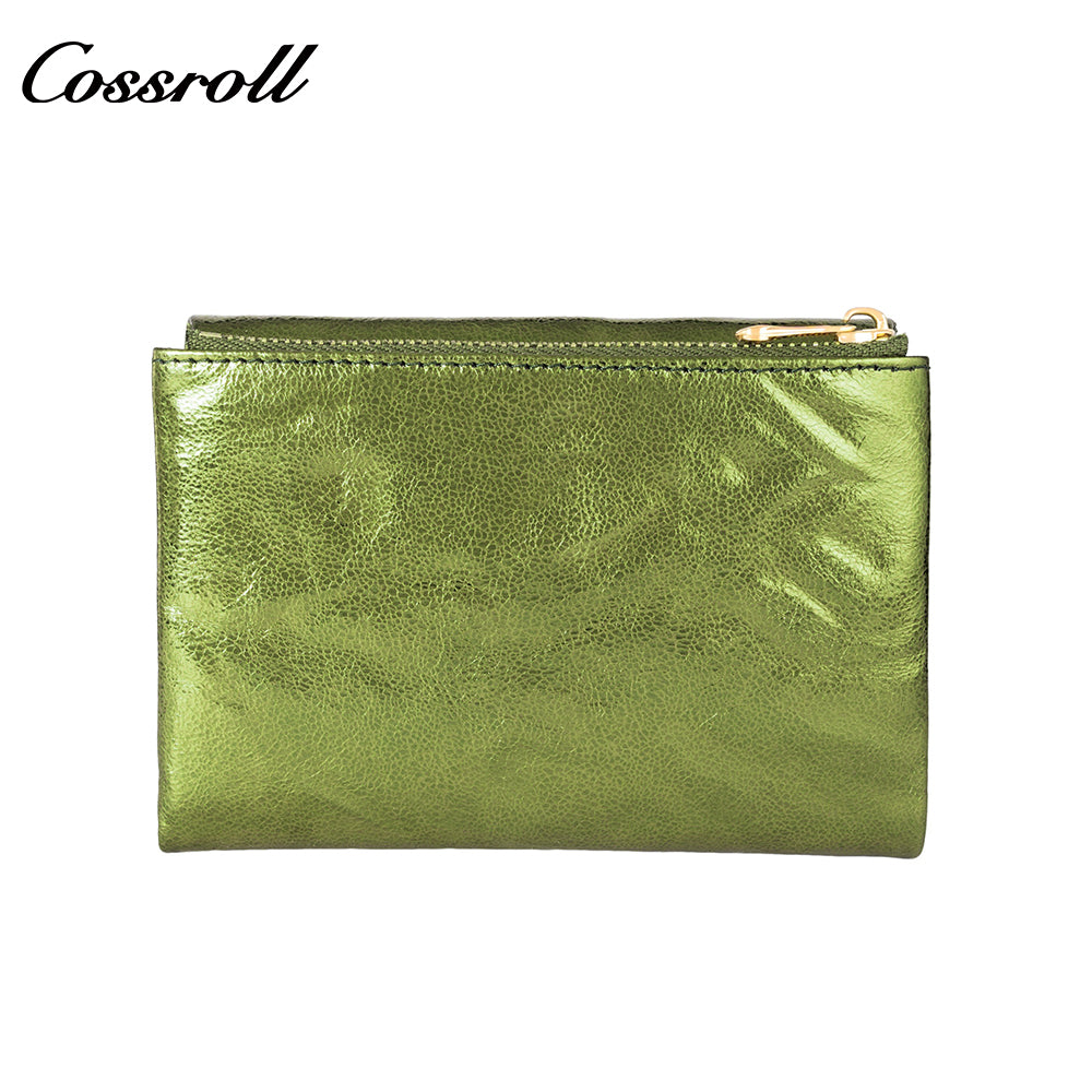 Genuine Leather Coin Purse Women's Head Layer Cowhide Compact Magnetic Buckle Zipper Wallet