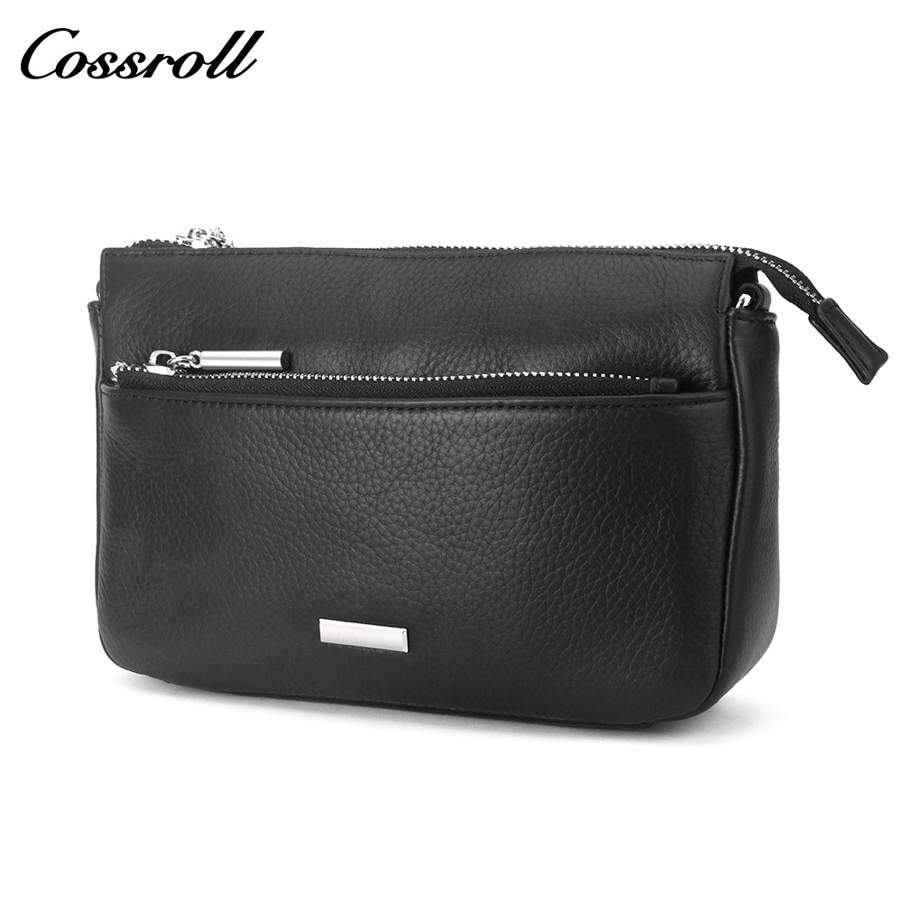 2024 New cowhide leather unisex bag large capacity crossbody bag fashion women's leather shoulder bag