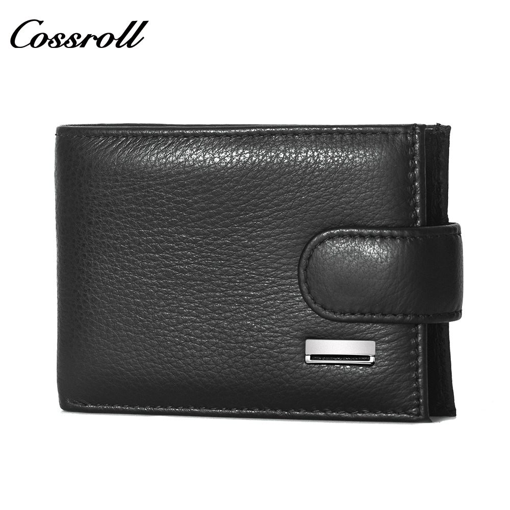 Young men's leather short wallet 2024 new first layer cowhide wallet simple ultra-thin business wallet