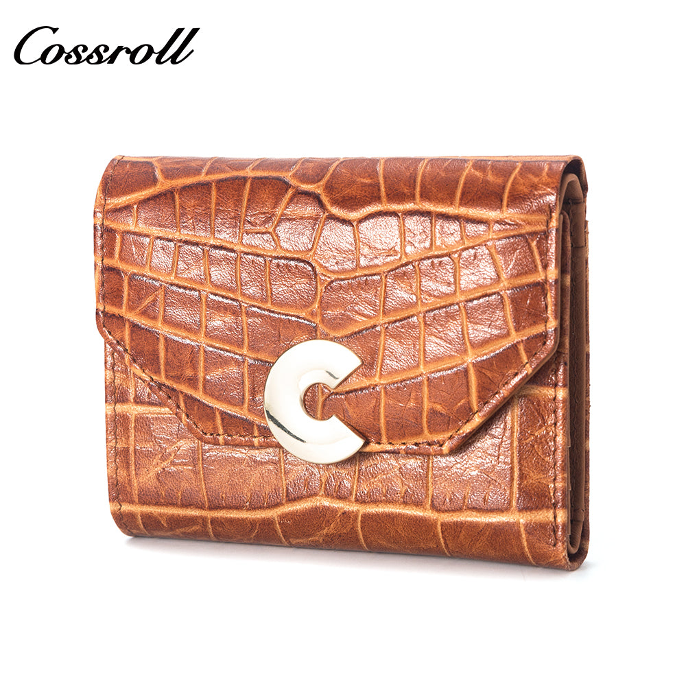 High Quality Wholesale Custom Cheap luxury leather crocodile texture Genuine Leather