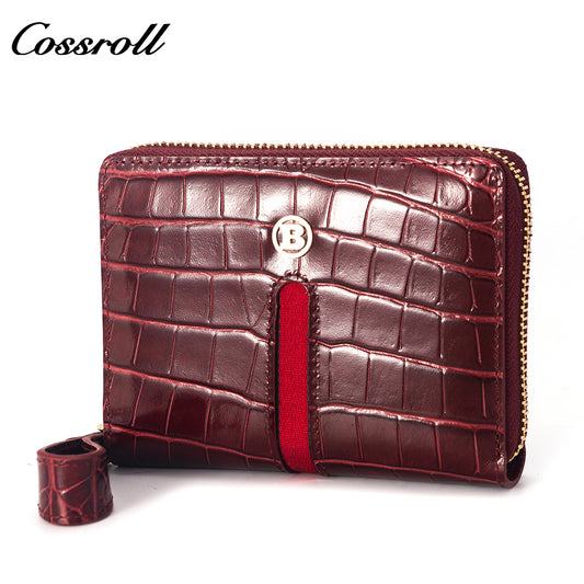 Factory Directly Supply Wallets for women crocodile texture patent leather