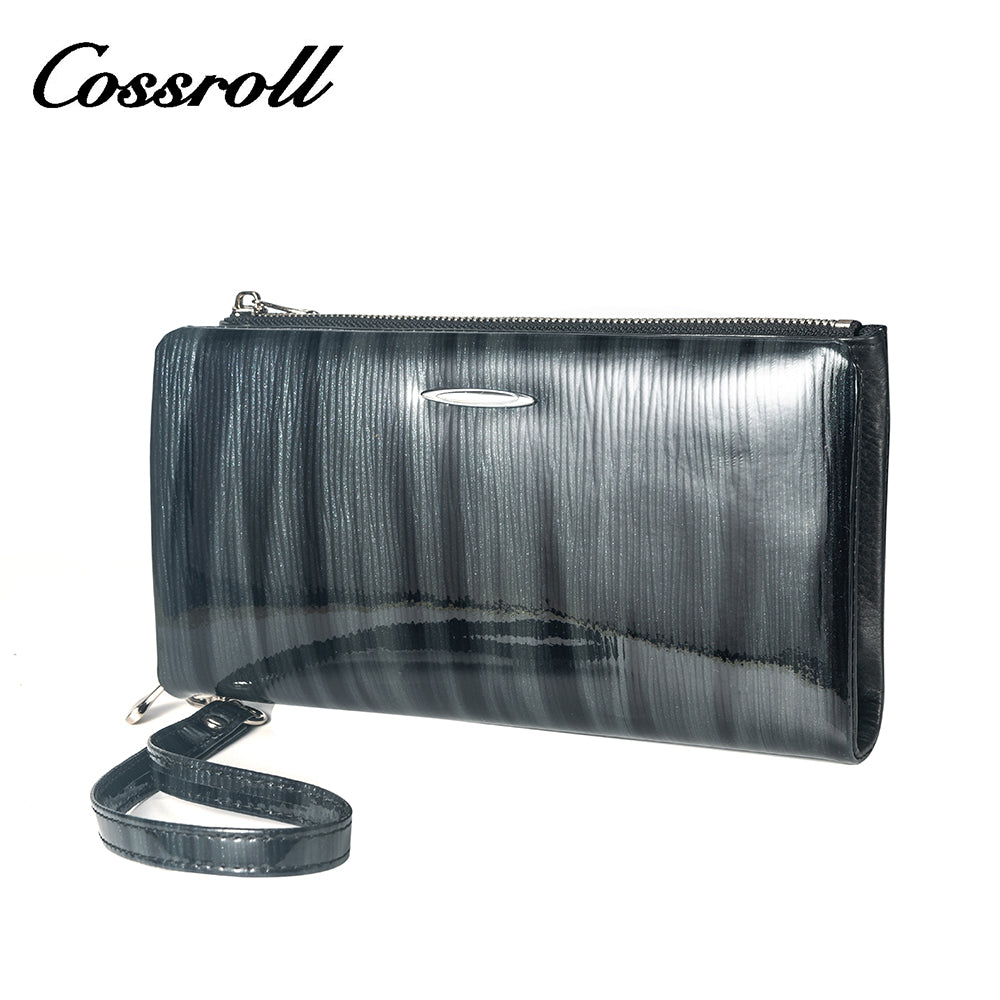 Factory processing custom cross-border new leather women's purse long zipper cowhide women's foreign trade handbag custom