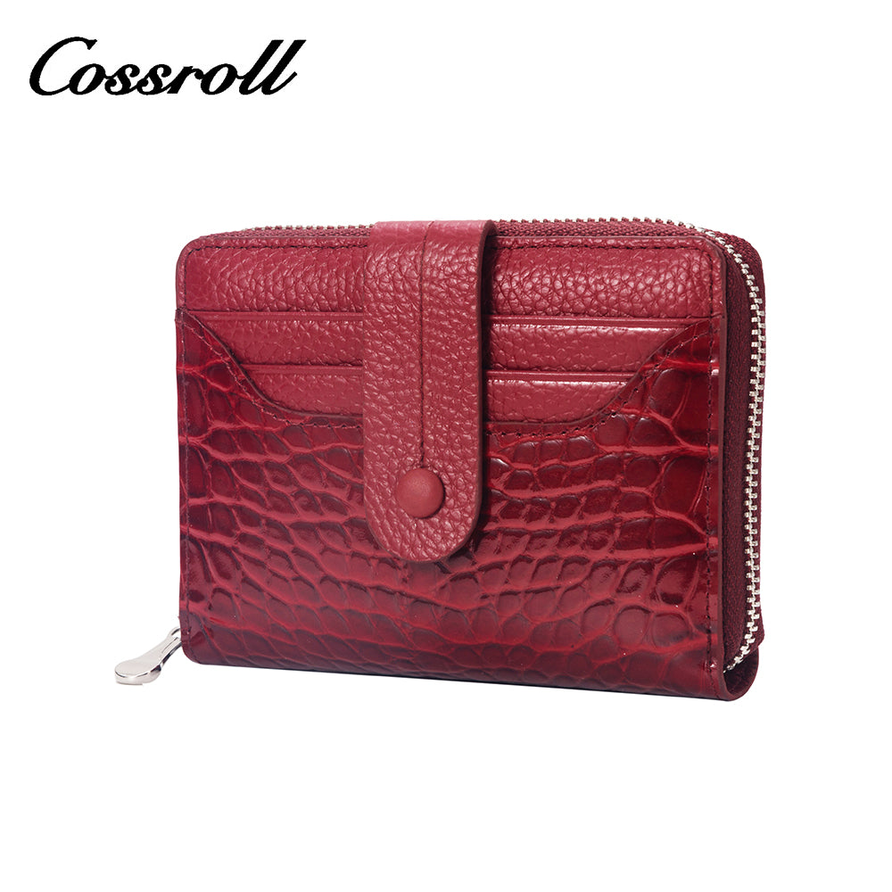 Macaron short wallet Crocodile print multi-card everyday everything fresh wallet