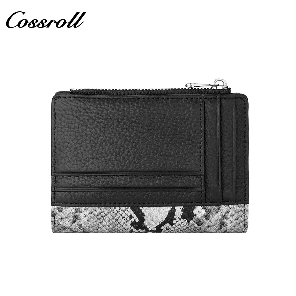 Factory source fashion head layer cowhide ladies wallet python grain animal print