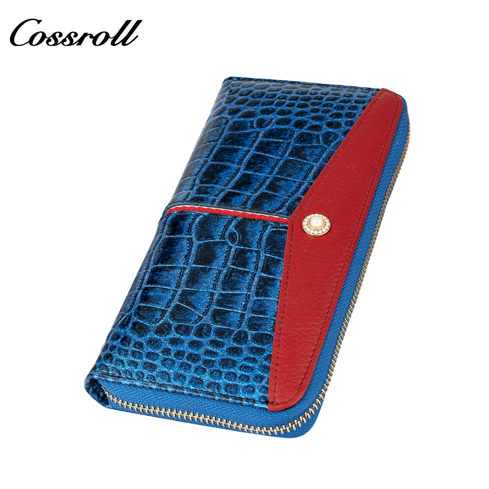 Most Selling Products cowhide wallet crocodile texture patent leather