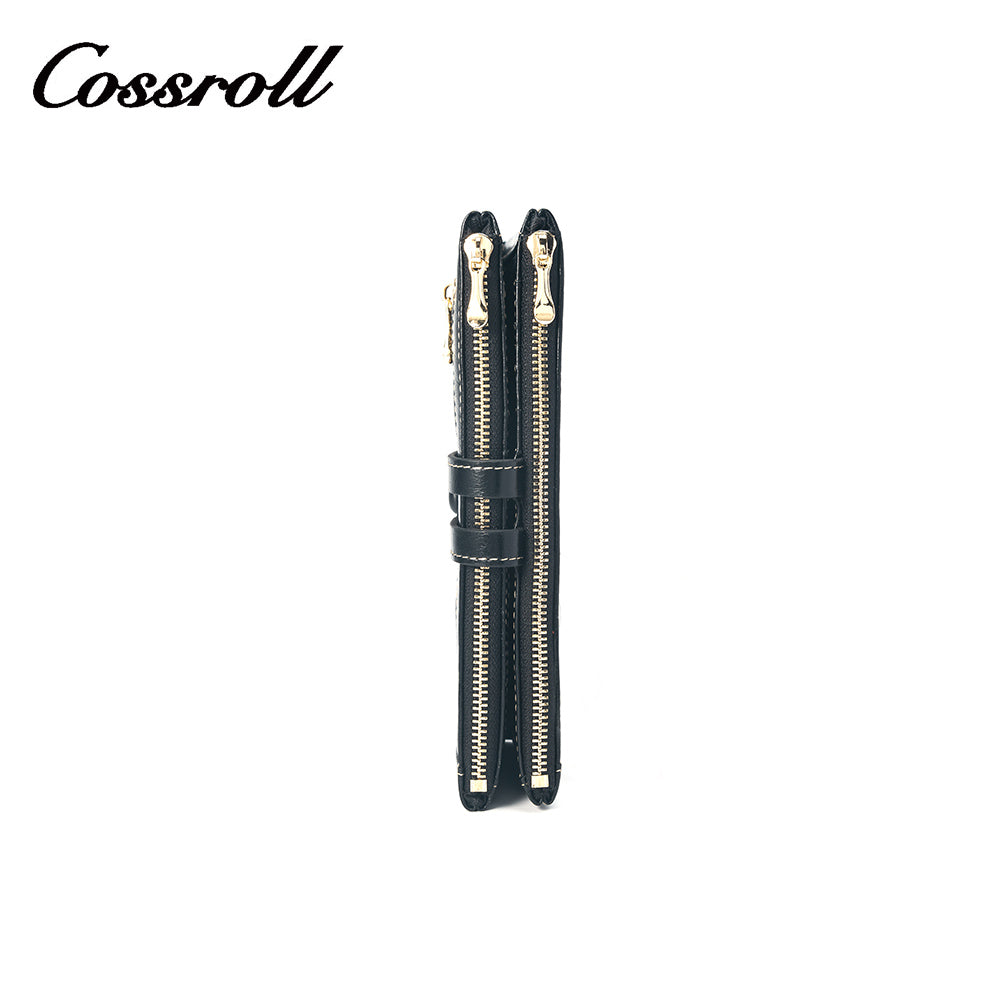 Long Wallet Unisex Leather Texture Money Belt Zipper