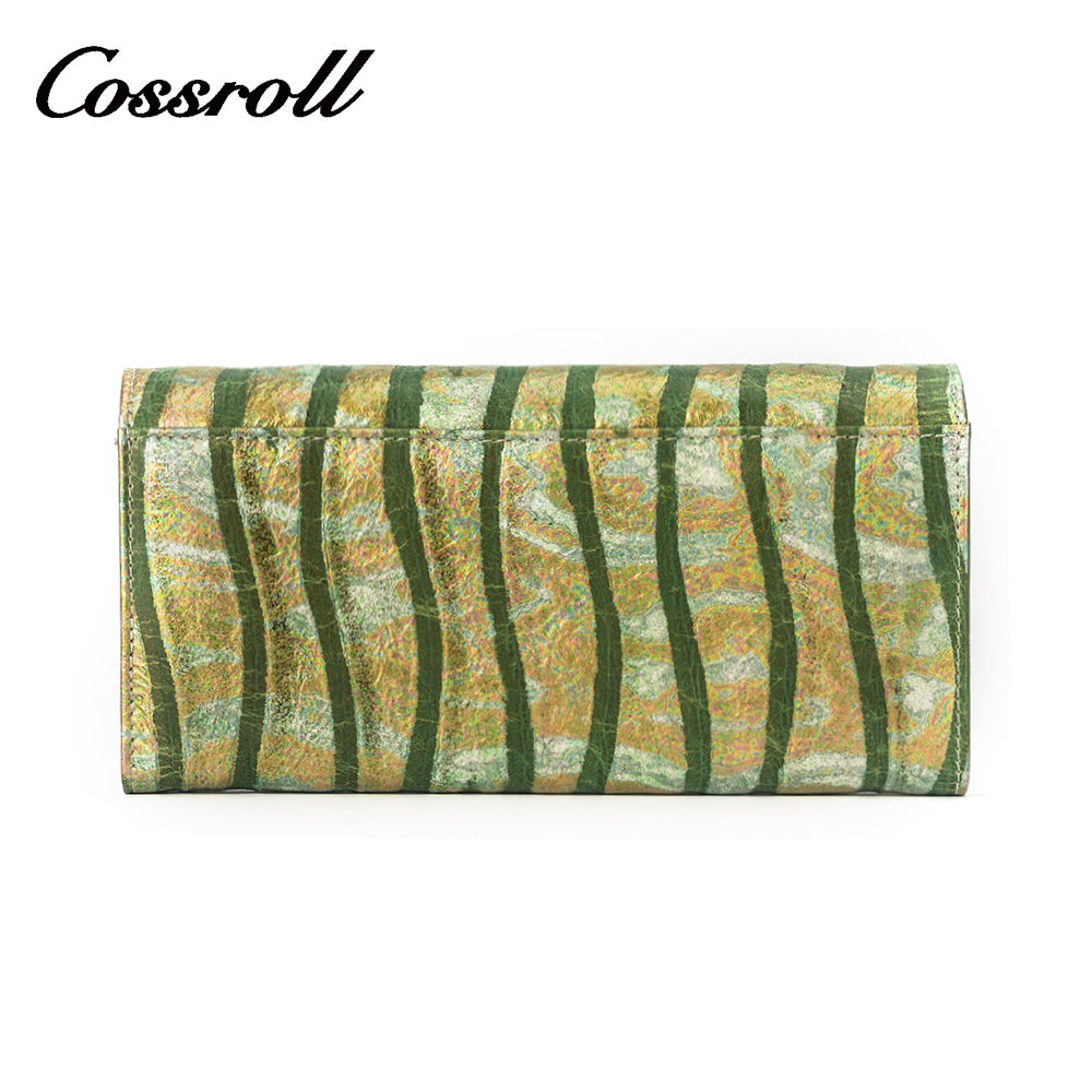 2024 Custom high-end leather women's printed leather wallet for the European market