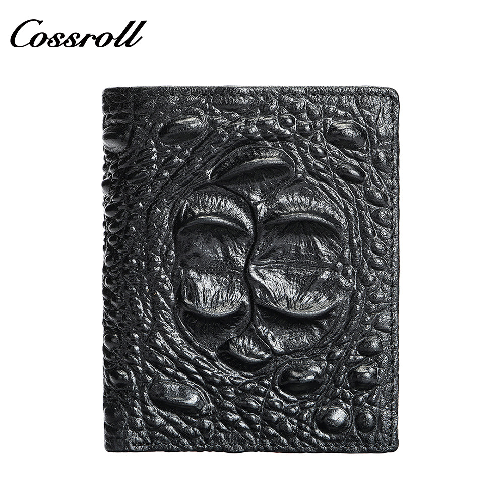 Crocodile Men's Wallet Handmade Genuine Crocodile Print Money Clip Business Large Capacity Leather Wallet