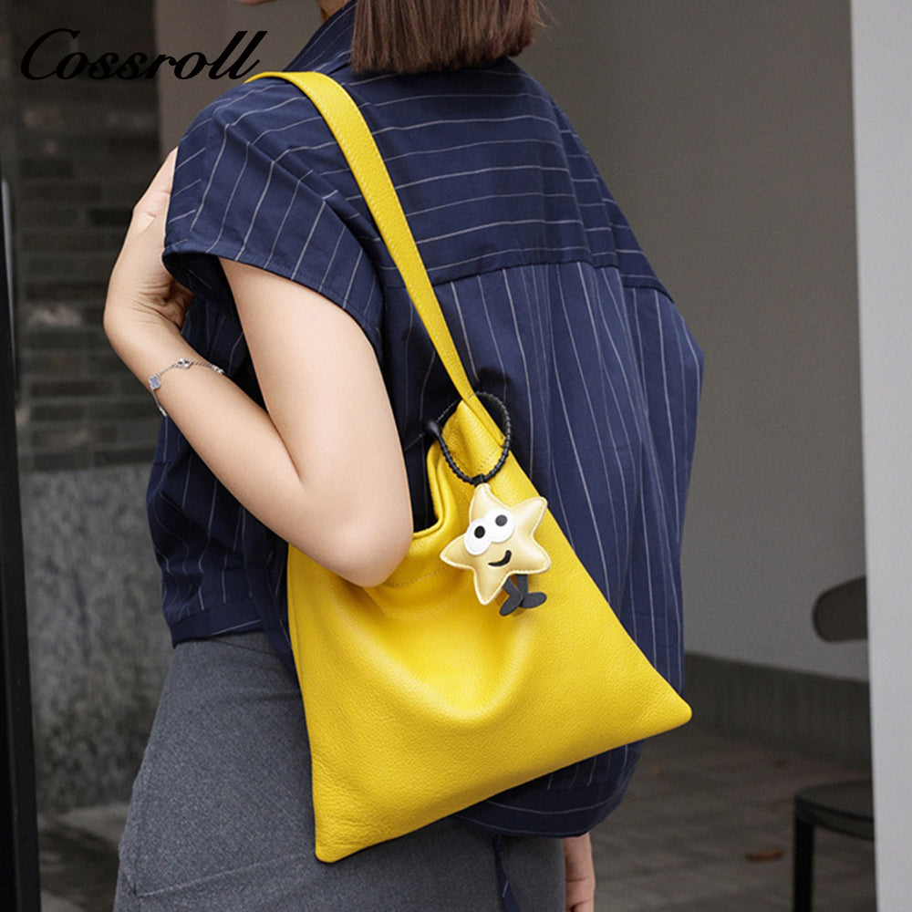Light Soft head layer cowhide totebag 2025 new minimalist niche leather women's bag commuter shoulder