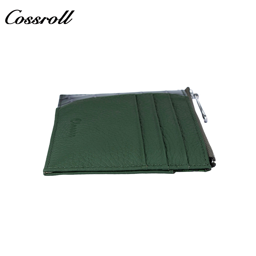 Front Pocket Design Classic Shiny Leather Patchwork Genuine Leather Multi-Card Wallet