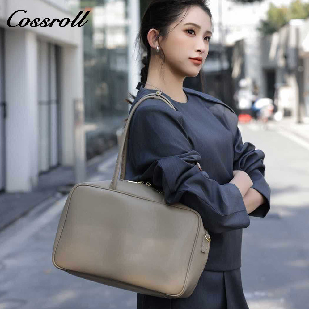 Autumn and winter crossbody bag, genuine leather women's bag, small square bag, bowling bag