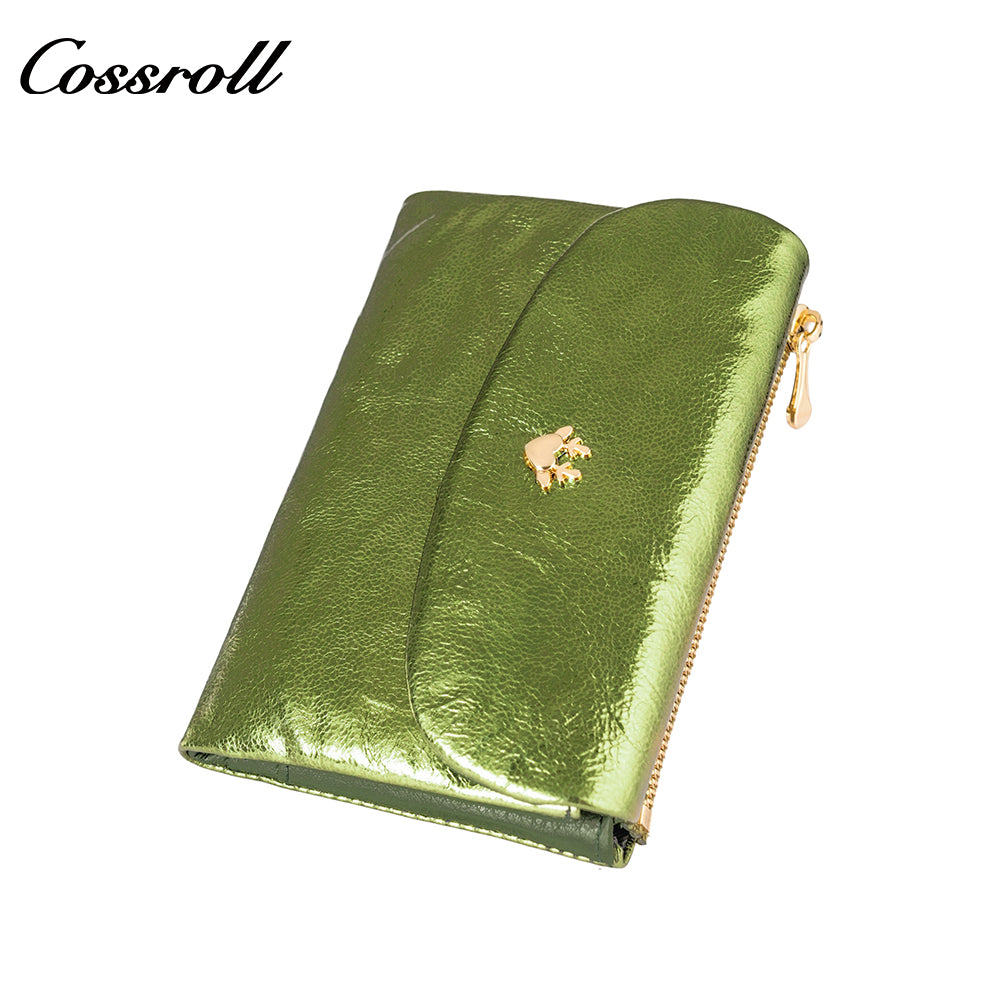 Genuine Leather Coin Purse Women's Head Layer Cowhide Compact Magnetic Buckle Zipper Wallet